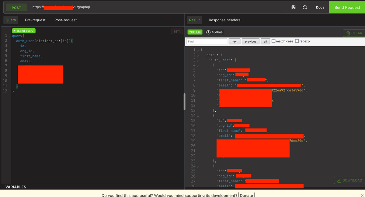 Exposing Users Table From a Leaky GraphQL Query